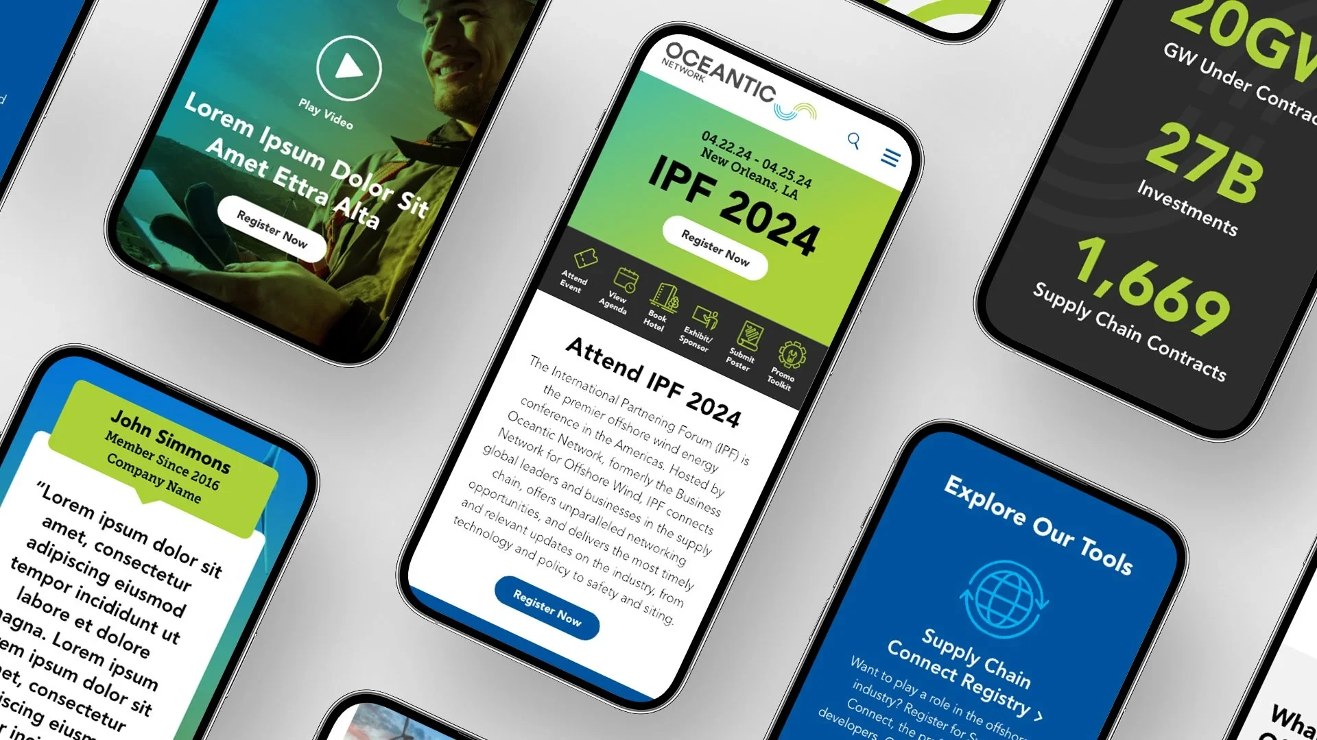 Oceantic Network mobile designs