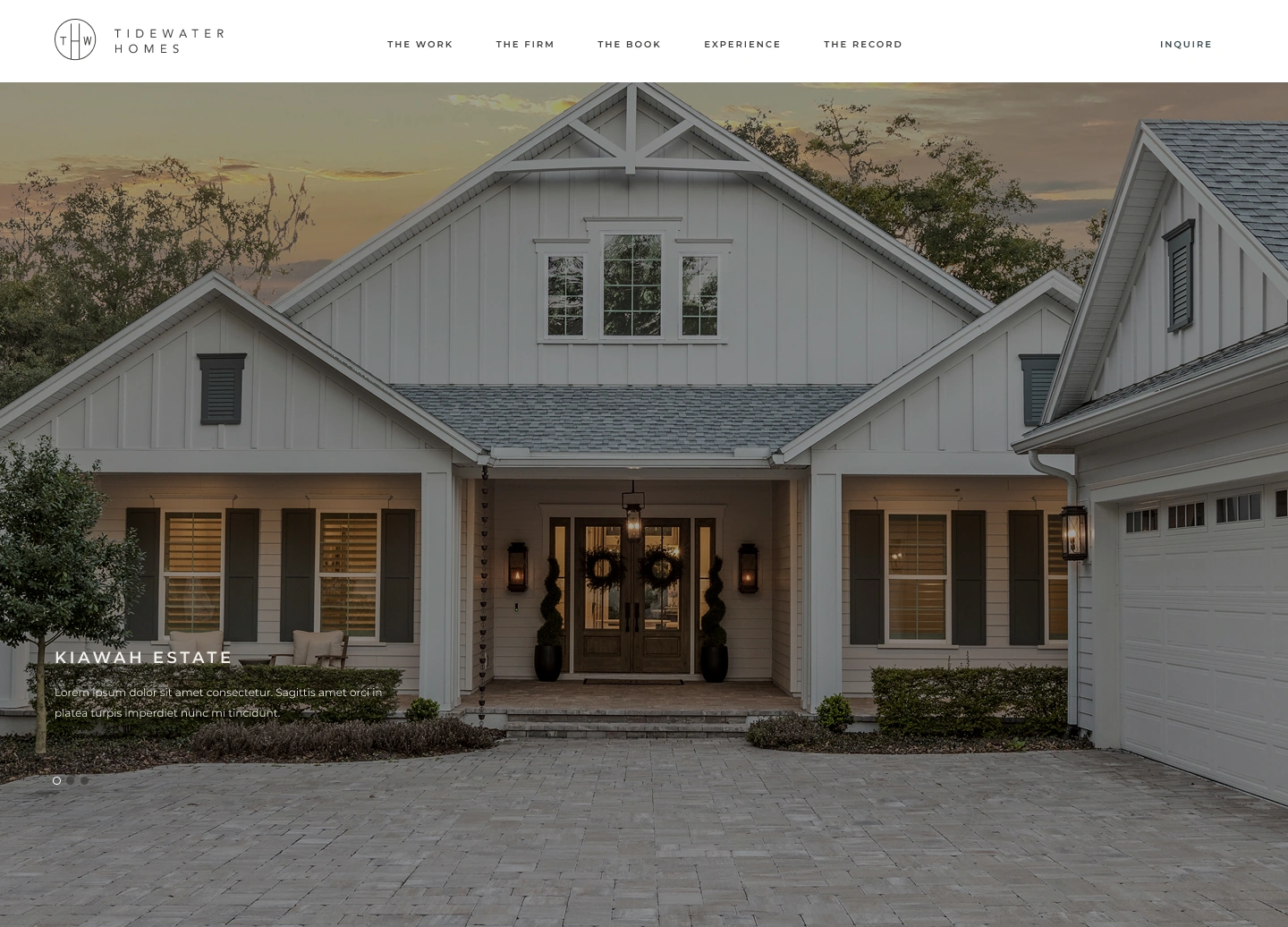 Tidewater Homes homepage hero