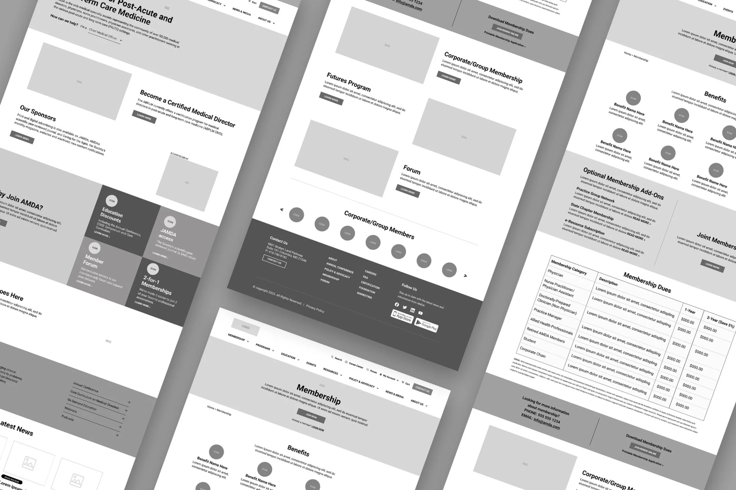 AMDA wireframes